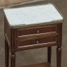 Antique French Directoire Mahogany End Table with Carrara Marble