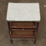 Antique French Directoire Mahogany End Table with Carrara Marble
