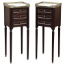 Antique French Directoire Mahogany End Table with Carrara Marble