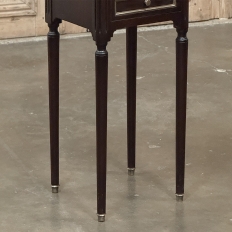 Antique French Directoire Mahogany End Table with Carrara Marble