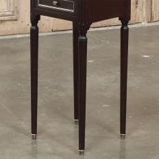 Antique French Directoire Mahogany End Table with Carrara Marble