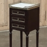 Antique French Directoire Mahogany End Table with Carrara Marble