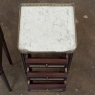 Antique French Directoire Mahogany End Table with Carrara Marble