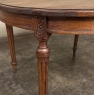 Antique French Louis XVI Oval Dining Table in Solid Oak