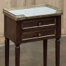 Antique French Directoire Neoclassical End Table with Carrara Marble