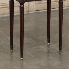 Antique French Directoire Neoclassical End Table with Carrara Marble