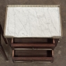 Antique French Directoire Neoclassical End Table with Carrara Marble