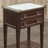 Pair Antique French Louis XVI Neoclassical End Tables with Carrara Marble