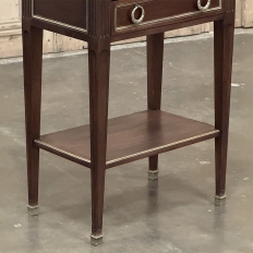 Pair Antique French Louis XVI Neoclassical End Tables with Carrara Marble