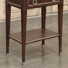 Pair Antique French Louis XVI Neoclassical End Tables with Carrara Marble