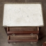 Pair Antique French Louis XVI Neoclassical End Tables with Carrara Marble