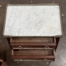 Pair Antique French Louis XVI Neoclassical End Tables with Carrara Marble