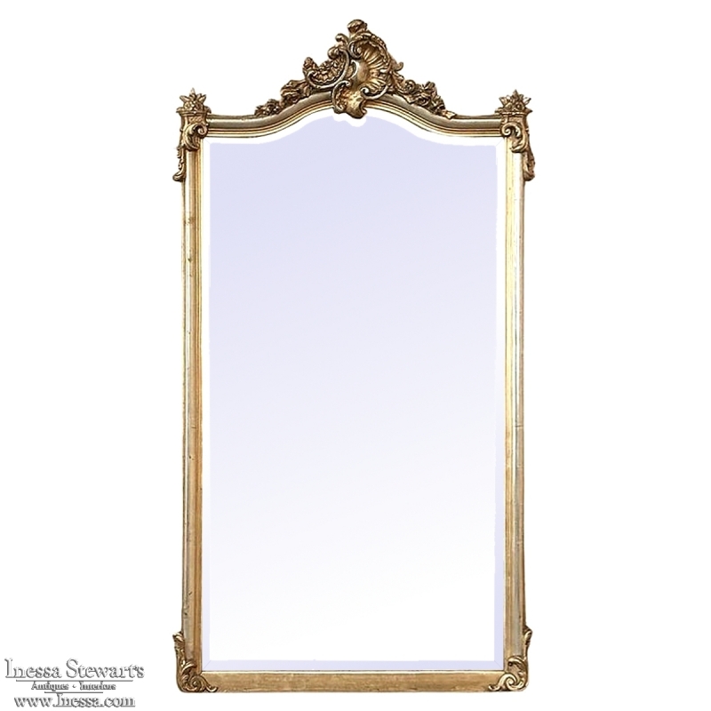 Antique French Louis XV Giltwood Mirror