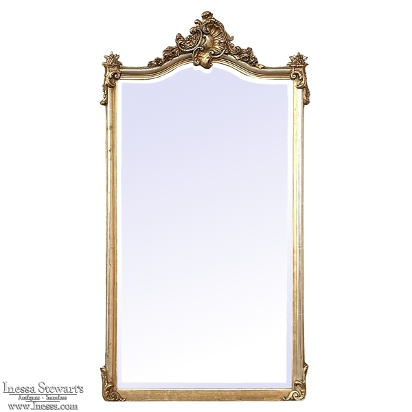 Antique French Louis XV Giltwood Mirror