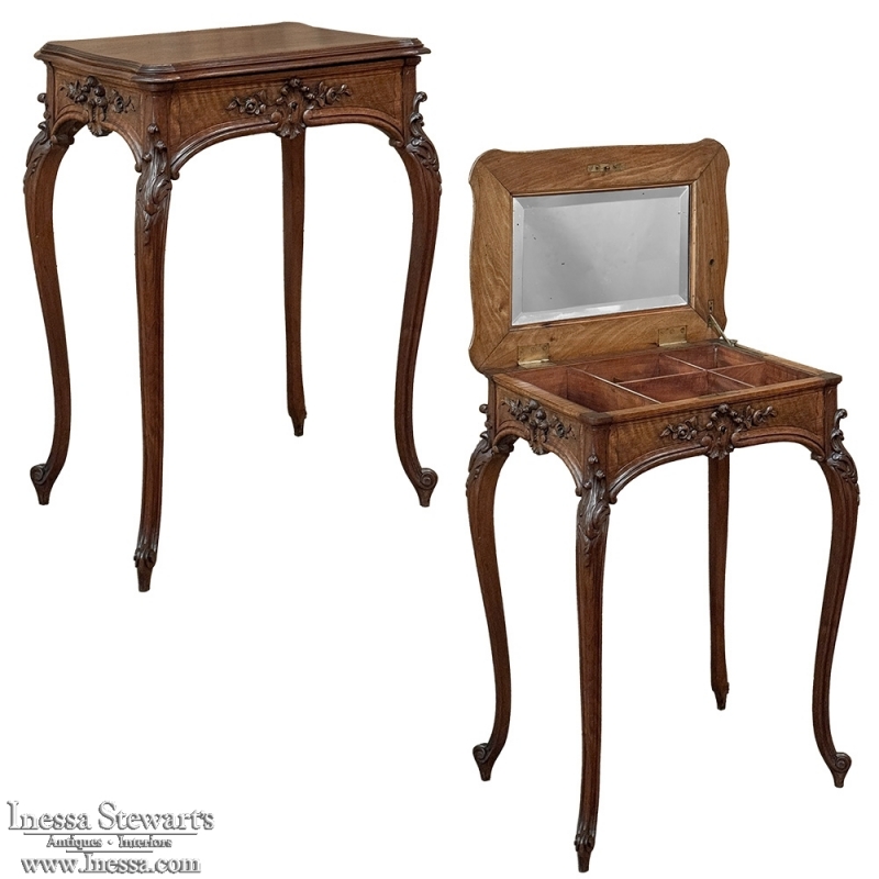 19th Century French Louis XIV Walnut Jewelry Stand
