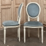 Set of 6 Antique French Louis XVI Painted Dining Chairs with Mohair