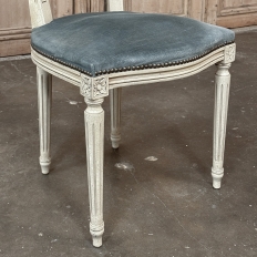 Set of 6 Antique French Louis XVI Painted Dining Chairs with Mohair