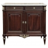 Antique French Louis XVI Mahogany Buffet with Carrara Marble