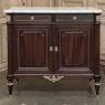Antique French Louis XVI Mahogany Buffet with Carrara Marble