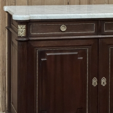 Antique French Louis XVI Mahogany Buffet with Carrara Marble