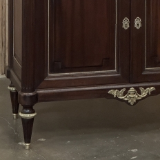 Antique French Louis XVI Mahogany Buffet with Carrara Marble