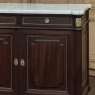 Antique French Louis XVI Mahogany Buffet with Carrara Marble