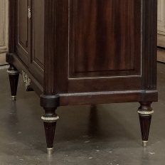 Antique French Louis XVI Mahogany Buffet with Carrara Marble