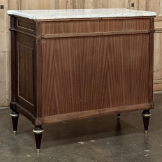 Antique French Louis XVI Mahogany Buffet with Carrara Marble