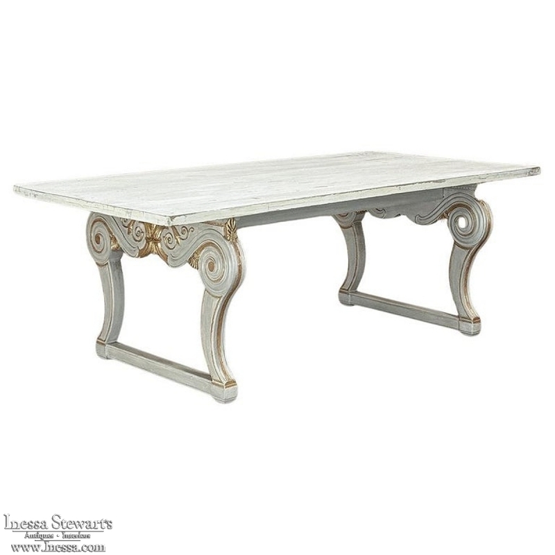 Antique French Louis XIV Painted Dining Table