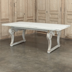 Antique French Louis XIV Painted Dining Table