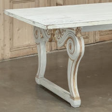 Antique French Louis XIV Painted Dining Table