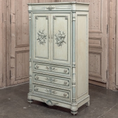 19th Century French Louis XVI Painted Wardrobe