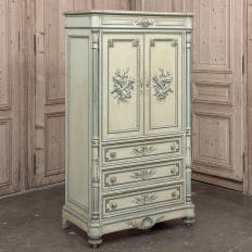 19th Century French Louis XVI Painted Wardrobe