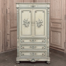 19th Century French Louis XVI Painted Wardrobe