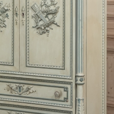 19th Century French Louis XVI Painted Wardrobe