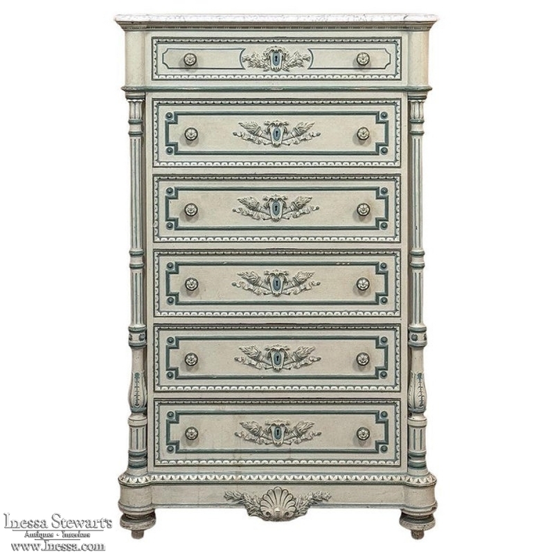 19th Century French Louis XVI Painted Wardrobe