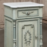 Pair 19th Century French Louis XVI Painted Nightstands with Carrara Marble