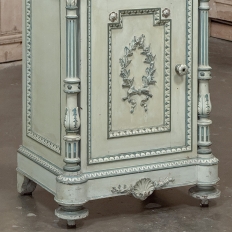 Pair 19th Century French Louis XVI Painted Nightstands with Carrara Marble
