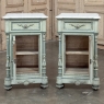 Pair 19th Century French Louis XVI Painted Nightstands with Carrara Marble