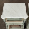 Pair 19th Century French Louis XVI Painted Nightstands with Carrara Marble