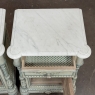 Pair 19th Century French Louis XVI Painted Nightstands with Carrara Marble