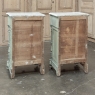 Pair 19th Century French Louis XVI Painted Nightstands with Carrara Marble