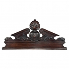 19th Century Italian Hand-Carved Walnut Decorative Crown