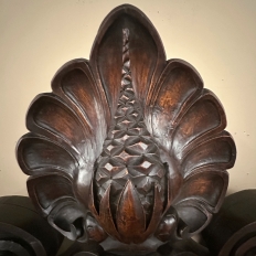 19th Century Italian Hand-Carved Walnut Decorative Crown