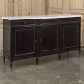 Antique French Louis XVI Mahogany Buffet with Carrara Marble