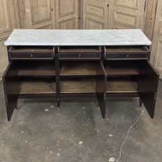 Antique French Louis XVI Mahogany Buffet with Carrara Marble