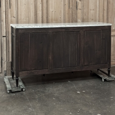 Antique French Louis XVI Mahogany Buffet with Carrara Marble