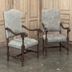 Pair Antique French Louis XIV Armchairs
