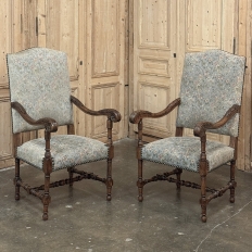 Pair Antique French Louis XIV Armchairs