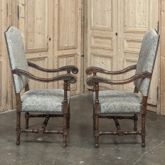 Pair Antique French Louis XIV Armchairs